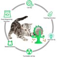 thumbnail image 2 of Juguetes para gatos de interior, juguete interactivo para gatos, dispensador de comida para gatos, juguete giratorio con forma de molino de viento, regalo para gatos (verde), 2 of 5