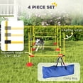 thumbnail image 3 of PawHut 4 Piece Dog Agility Course Backyard Set, Dog Agility Training Equipment with 4 Height Adjustable Dog Agility Jumps, Carry Bag, Yellow, 3 of 9