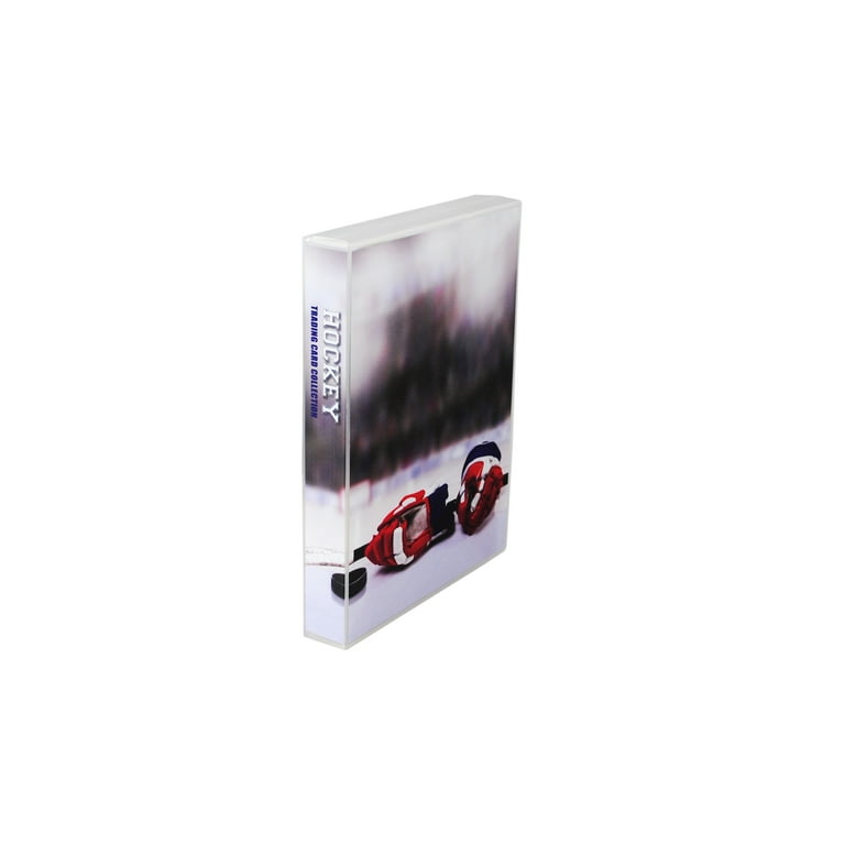 hockey card binder Themed Trading Storage Case - Holds up to 200 Cards - Complete with 25 Pages This premium album for standard size pages has a hockey themed hot stamp foil on navy blue cover 1963-64-Topps-Style-Hockey-Card-Album-Binder – Baseballcard Binders