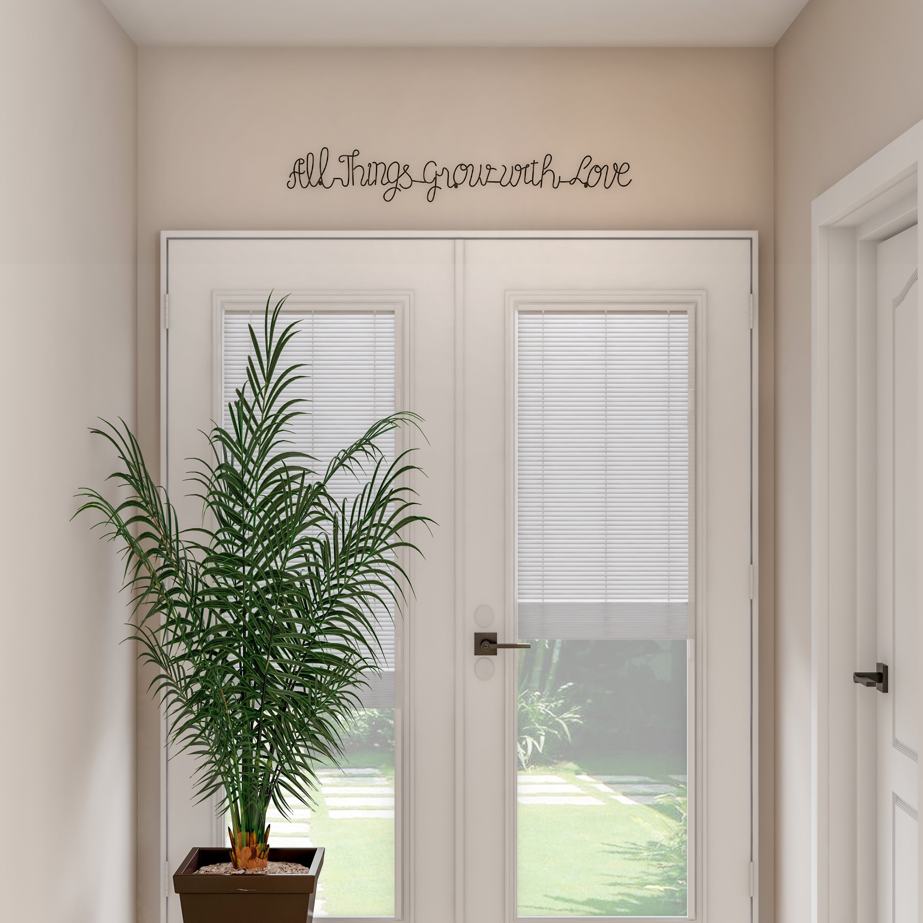 Lavish Home Metal Cut-out All Things Grow with Love Sign-3D Word Art Décor- for Modern Rustic Style