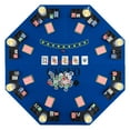 thumbnail image 1 of Costway 48" Poker Table Top - 8 Player Foldable Texas Holdem Poker Table Topper Blue, 1 of 10
