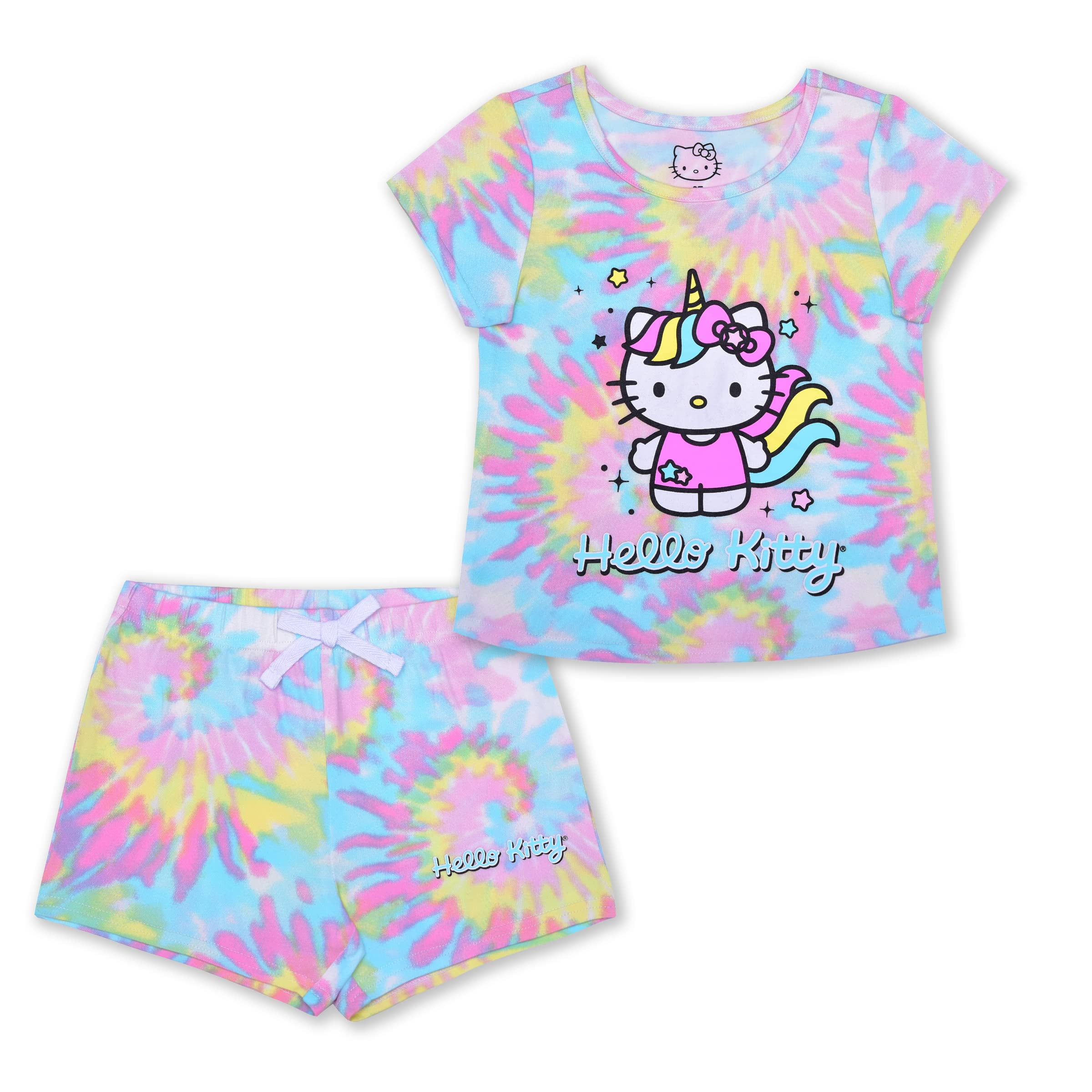 Hello Kitty 2 Piece Tie Dye Unicorn Print Short Set (3T) - Walmart.com