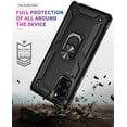 thumbnail image 7 of REQO for Samsung Galaxy Note 20 Case, Note20 5G Case with HD Screen Protectors, Military-Grade Metal Ring Holder Kickstand 15ft Drop Tested Shockproof Cover Case for Samsung Galaxy Note 20 Black, 7 of 7