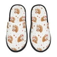 thumbnail image 2 of KLL Squirrel Giving A Gift Slippers for Women Men House Slip on Indoor Outdoor Bedroom Furry Fleece Lined Ladies Comfy Anti-Skid Rubber Hard Sole-Large, 2 of 8