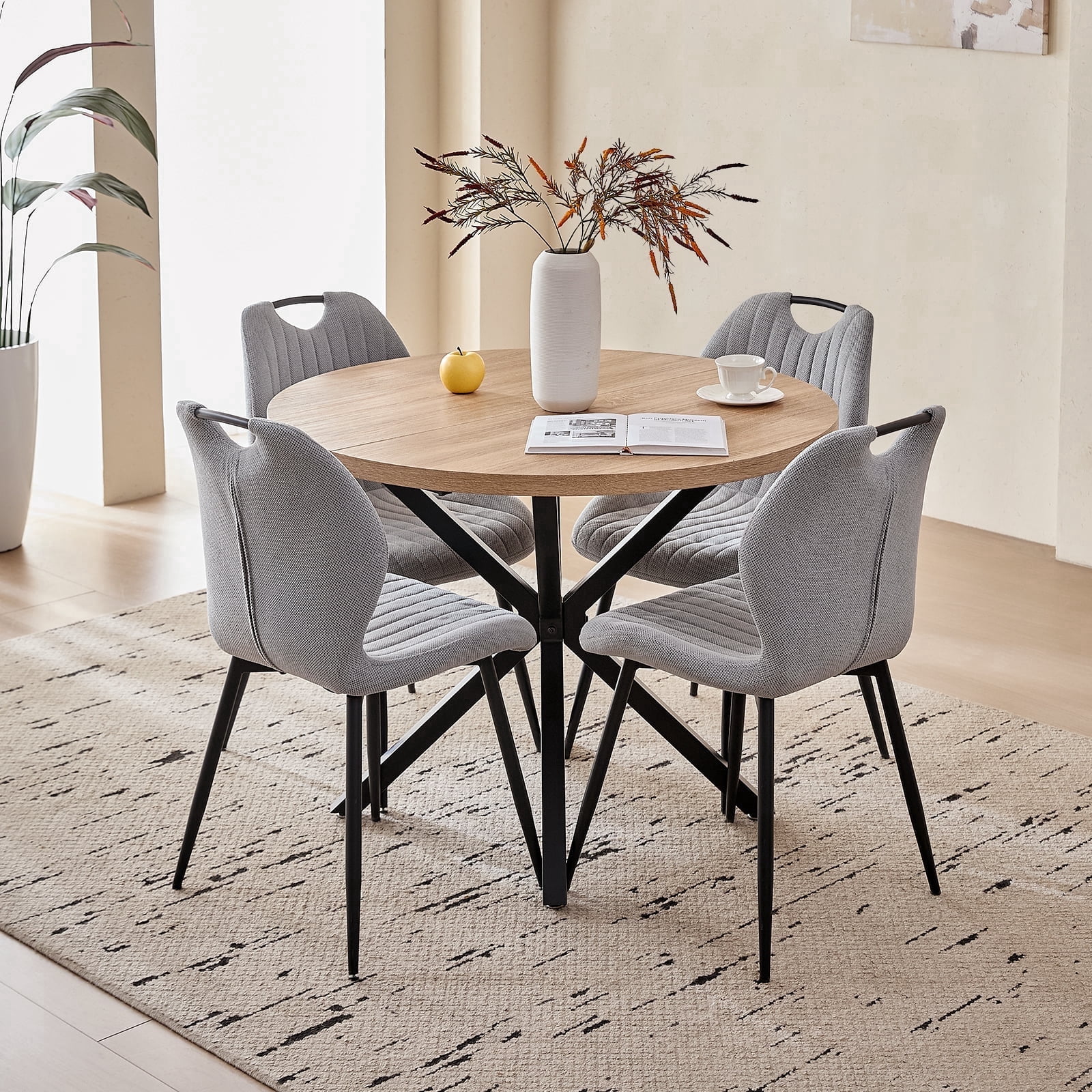 TMS Rika 5-Piece Indoor Mid Centry Dining Set - Walmart.com