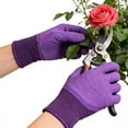 thumbnail image 3 of Gardening Gloves Thickened Latex Coated Thorn-Proof Working Glove Wear-Resistant Work Mitts for Digging Planting Weeding (Purple), 3 of 10