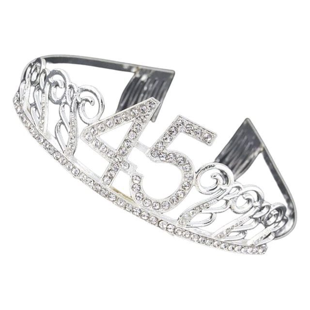 Sonducket Decoración de tocado de cumpleaños, accesorios de peluquería brillantes, adorno de corte de pelo, diadema de celebración para chicas Accesorio para el cabello cuarenta y cinco Sonducket AP011164-15