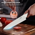 thumbnail image 6 of Vesteel Knife Block Set for Kitchen, 15-Piece High Carbon Stainless Steel Knives Set with Ergonomic Handle, Ultra-sharp & Rust Resistant, White, 6 of 9