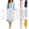 thumbnail image 3 of Maxi Dress for Women V-Neck Cotton Linen Loose Fit 3/4 Sleeve Button Front Flowy Beach Sundress, 3 of 5