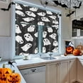 thumbnail image 3 of Halloween Cute Spider Ghost Kitchen Curtains Window Curtains and Valances Set 36 Inch, Spooky Spider Web Short Tier Curtain for Kitchen, Grey Small Kitchen Decor, 3 of 6