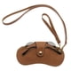 thumbnail image 1 of Funda de gafas de cuero portátil con lanyard para el cuello y la muñeca para hombres y mujeres (marrón), 1 of 7