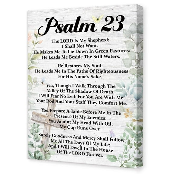 Psalm 23 the Lord is My Shepherd Wall Art,Religious Bible Verse Scripture Canvas Wall Art for Christian Home Office Church poster