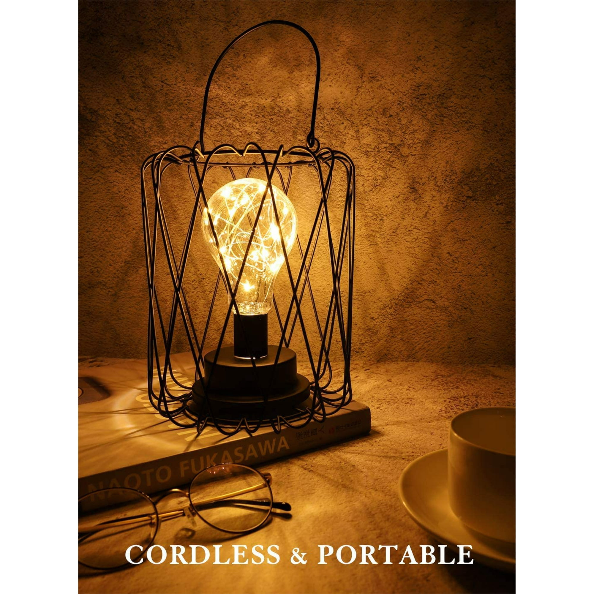 Metal Table Lamp, Light Bulb Night Light Bedside Lamp Floor Lamp