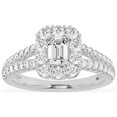 thumbnail image 5 of Unique Moments 1.50 ct Lab-Grown Radiant Split Shank Halo Diamond Engagement Ring 14K White Gold, 5 of 7