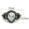 thumbnail image 4 of Womens Light Black Ring Anillo Para Mujer Stainless Steel Ring with AAA Grade CZ in Clear Alice, 4 of 4