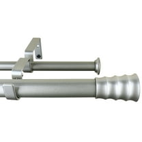 MERIVILLE 1-Inch Diameter Oakley Telescoping Double Window Treatment Curtain Rod, 84-Inch to 120-Inch, Pewter