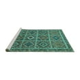 thumbnail image 2 of Ahgly Company Machine Washable Indoor Square Persian Turquoise Blue Traditional Area Rugs, 4' Square, 2 of 4