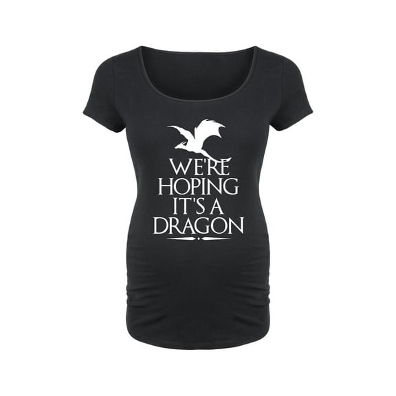 Bloom Maternity - We're Hoping Its A Dragon - Maternity Scoop Neck T-Shirt