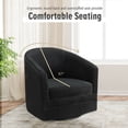 thumbnail image 5 of Spaco Assembly Accent Chair, Accent Oversized Comfy Reading Chair with 360-Degree Swivel Metal Base, Thick Padded Cozy Lounge Chair for Living Room, Bedroom, Dorm, Navy, 5 of 9