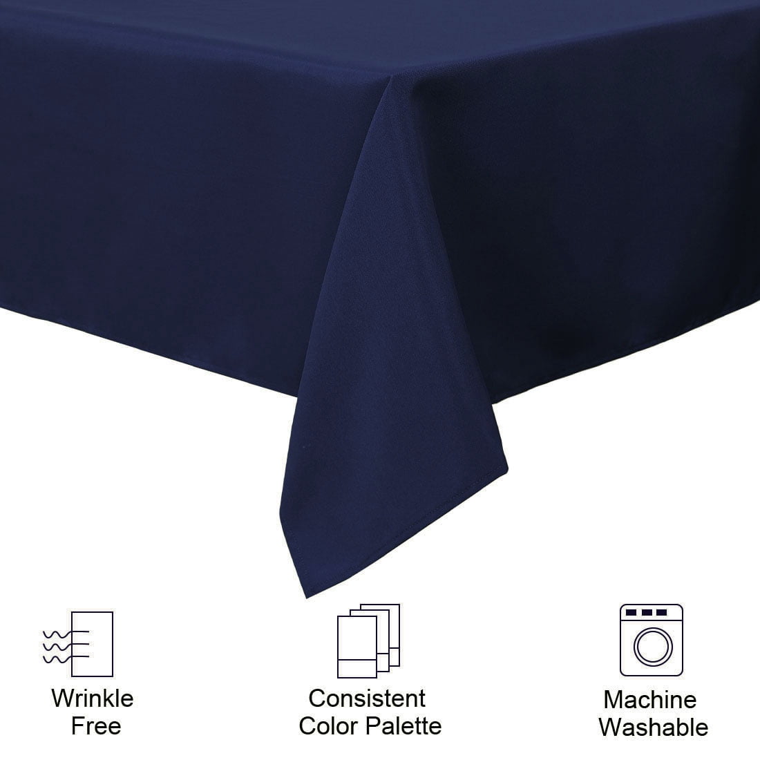 Unique Bargains Rectangle Tablecloth soft and comfortable Polyester Table Cover Navy Blue 60" x 120"