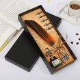 thumbnail image 3 of Estuche para bolígrafos de pluma corta, juego de papelería con punta de tinta, caja de regalo con pluma de inmersión retro, 3 of 5