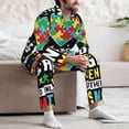 thumbnail image 7 of Hirioo I Love With Autism for Men's Pajama Sets 2 Piece Pjs Men's Long-Sleeved Pajama Set Button Down Sleepwear,S-XXL-Medium, 7 of 7