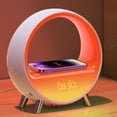 thumbnail image 1 of ZXNYH Arches Gradual Sunrise Alarm Clock with Wireless Charging Bluetooth Speaker White Noise Soothing Sound Machine with Ambient Night Light for Adult Baby Teens Touch/Button Control【No WiFi No App】, 1 of 3