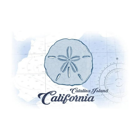 Catalina Island, California - Sand Dollar - Blue - Coastal Icon Print Wall Art By Lantern (Best Of Catalina Island)