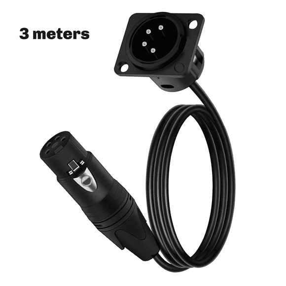 4Pin Type XLR Panel Mount Chassis to Female Connector XLR 3 meters