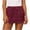 Wine, variant on Women's Drawstring Waist Mini Skirt Built in Shorts, Summer Casual Lightweight Cotton Skirt with Pockets Purple M
