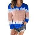 thumbnail image 1 of Haut T-Shirt Blouse Imprimé à Manches Longues à Col Rond Décontracté pour Femmes, 1 of 1