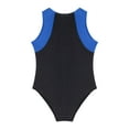 thumbnail image 4 of DPOIS Kids Boys Girls Sleeveless Ballet Leotard Gymnastics Bodysuit Royal Blue&Black 16, 4 of 5
