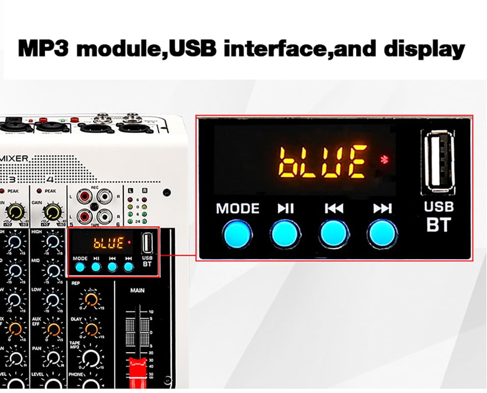 USB Live Stage Mixer for Pc 6 Channel Sound Table Mixing Card Digital Consoles Controller