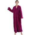 thumbnail image 1 of Pijamas de felpa de forro polar con albornoz frontal con cremallera larga, suave y cálido para mujer ▏Puede ser usado por mujeres embarazadas, 1 of 5