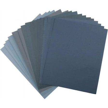 Color Sanding Sheets, Silicon Carbide Waterproof Wet Dry Sandpaper for Automotive, Metal Sanding, and Wood Projects, 16 Sheets, Assorted Grits 400-5000, Flexible Size for All Your