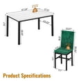 thumbnail image 5 of AWQM 4 Person Dining Table Set, White Marble Dining Table with 4 Velvet Upholstered Chairs, Space Saving Dining Table, Breakfast Table, Breakfast Table for Kitchen, Living Room and Breakfast Corner., 5 of 7