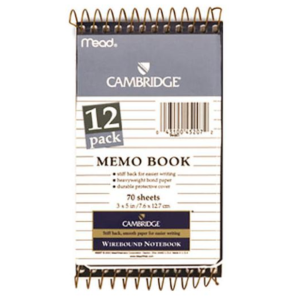 Cambridge Memo Books 12 pack70 Count