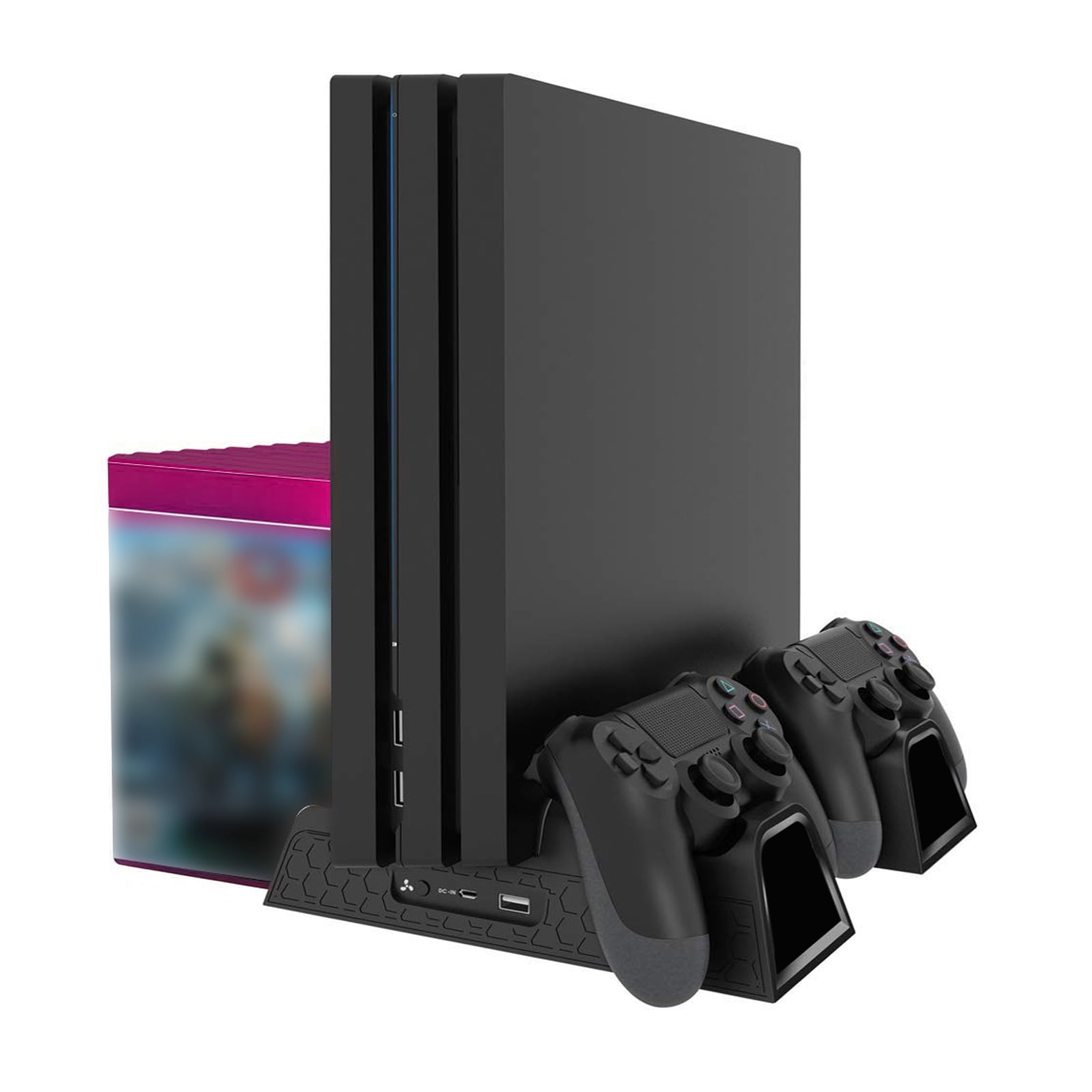 Black Vertical Stand for PS4 Slim Console,PS4 S Cooing Stand