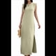 thumbnail image 2 of Vestido Maxi de Verano 2025 para Mujer, Informal, Holgado, con Abertura, Sin Arrugas, , con Bolsillos, Color Caqui M, 2 of 9