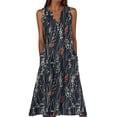 thumbnail image 3 of QIUOMBBP Womens A Line Maxi Dresses Plus Size Sleeveless V Neck Long Dress Loose Casual Summer Sundress Multicolor XXL, 3 of 6