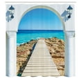 thumbnail image 3 of Ambesonne Coastal Shower Curtain, Sea with a Quay Coast, 69"Wx75"L, Aqua Cream Blue, 3 of 5