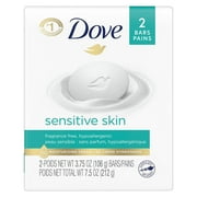 Dove Moisturizes Sensitive Skin Bar Soap Hypoallergenic 3.75 oz, Pack of 4