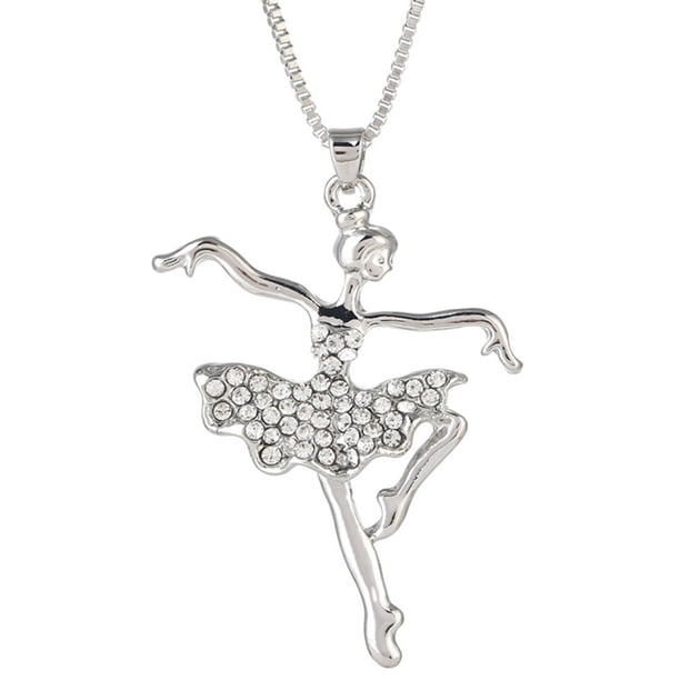 Colgante de bailarina con charm navideño y valentine, regalo, collar de bailarina de ballet, collares y colgantes