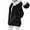 Black, variant on Women's Lightweight Loose Fit Casual Jacket with Hood and Front Zipper Pockets in Solid Color for Everyday Wear