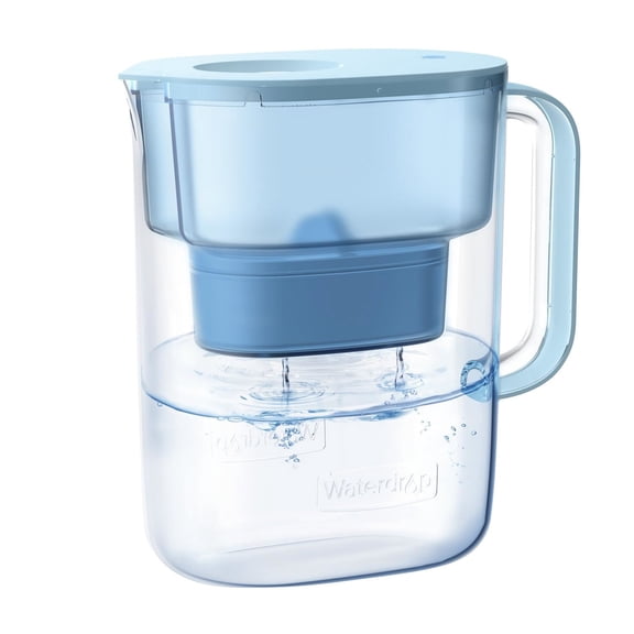 Waterdrop Alkaline Lucid 10-Cup Large Water Filter Pitcher with 1 Filter, 100 Gallons, Blue