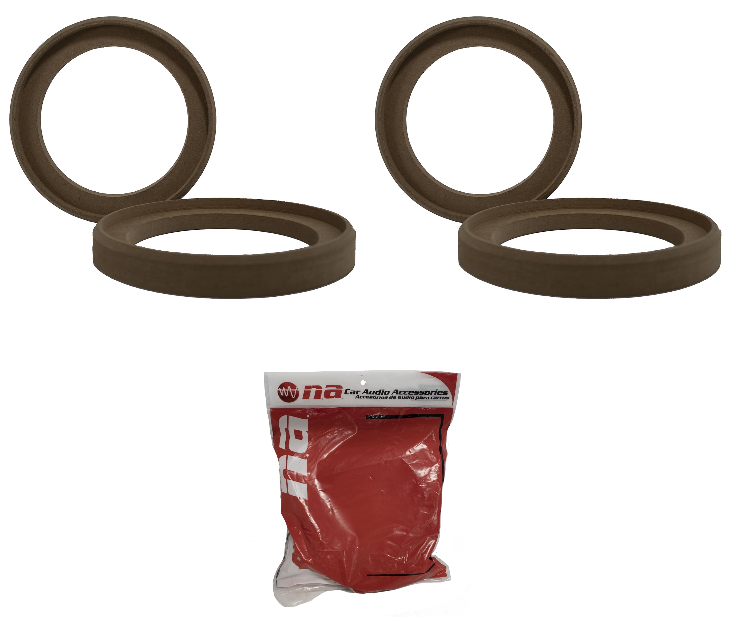 2 Pair 6.5" Wood MDF Speaker Rings Mounting Spacers Recessed Fiberglass