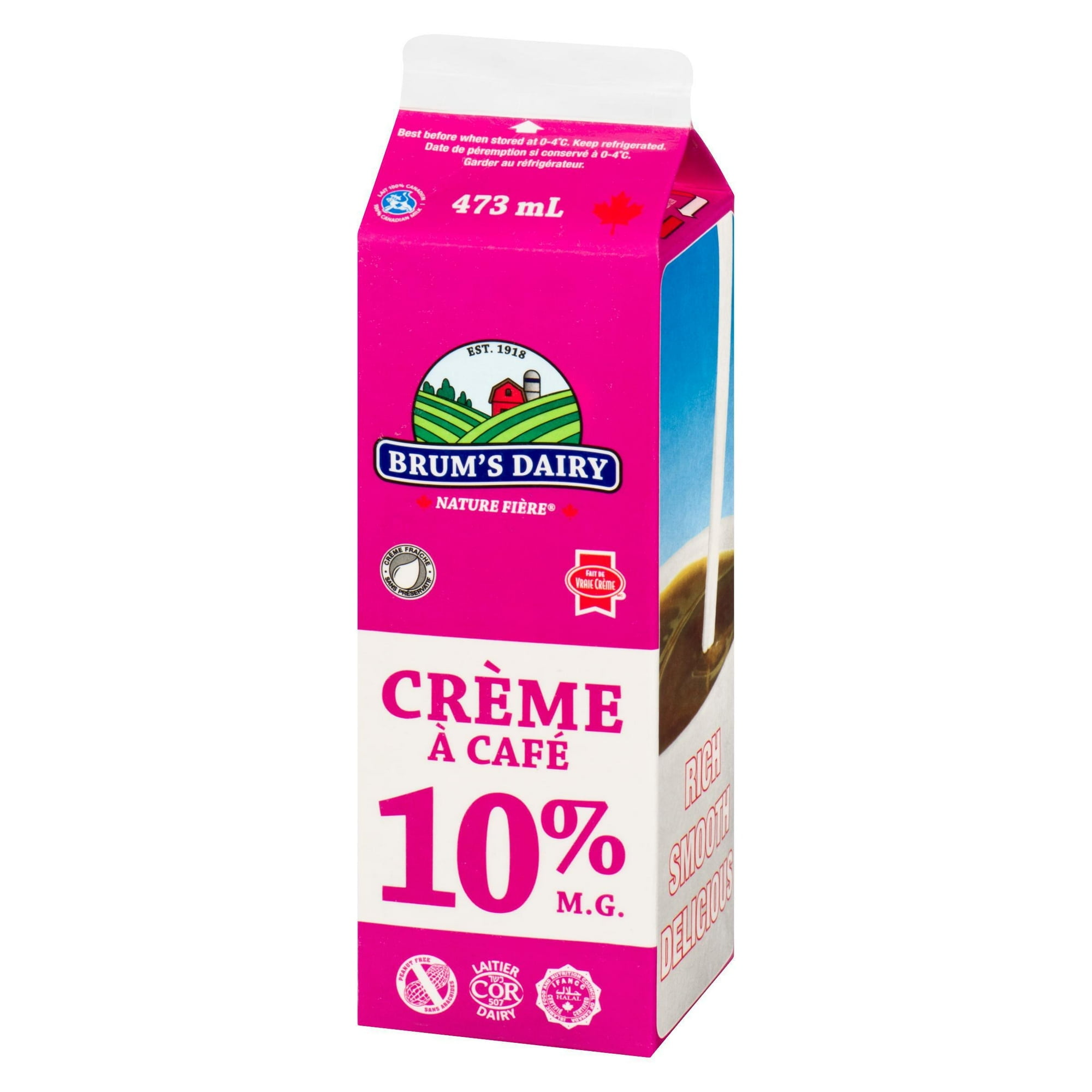 Crème à café à 10 % M.G. de Brum's