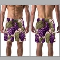 thumbnail image 3 of luoweisi Men's Beach Shorts Quick Dry Swim Trunks with Mesh Lining Grape 2XL, 3 of 5