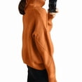 thumbnail image 4 of Women'S Turtle Neck Sweater Fall Winter Long Sleeve Chunky Knitted Trendy Pullover Tops Chocolate Color S, 4 of 9