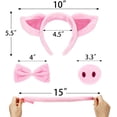 thumbnail image 2 of Conjunto de disfraz de cerdo, orejas de cerdo, nariz, cola y pajarita, accesorios de disfraces de cerdo rosa para niños Rojo Verde, 2 of 5